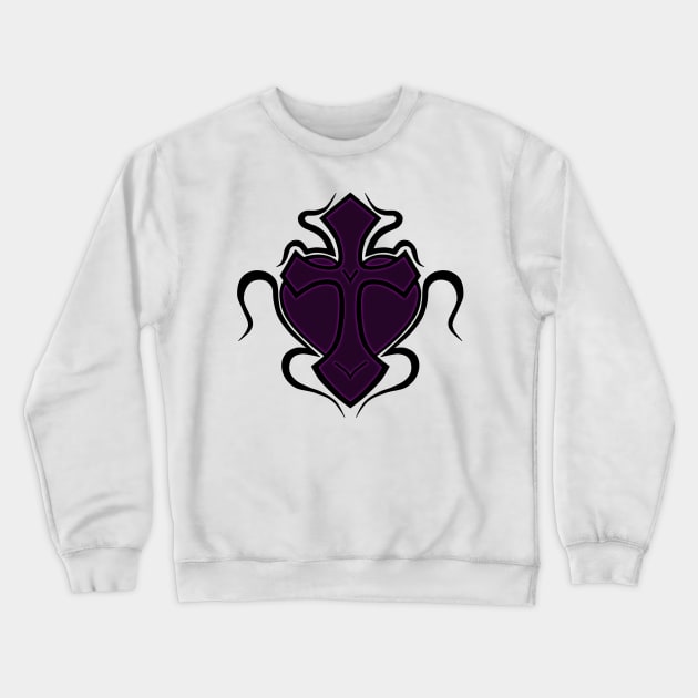 Cross & Heart - Purple Crewneck Sweatshirt by ForsakenSky